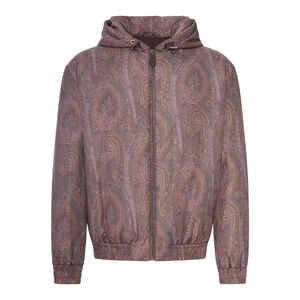 Etro Men Padded Bomber Jacket With Hood And Arnica Pattern